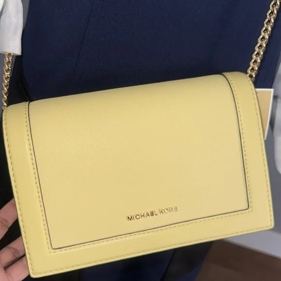 MICHAEL KORS yellow crossbody bag used